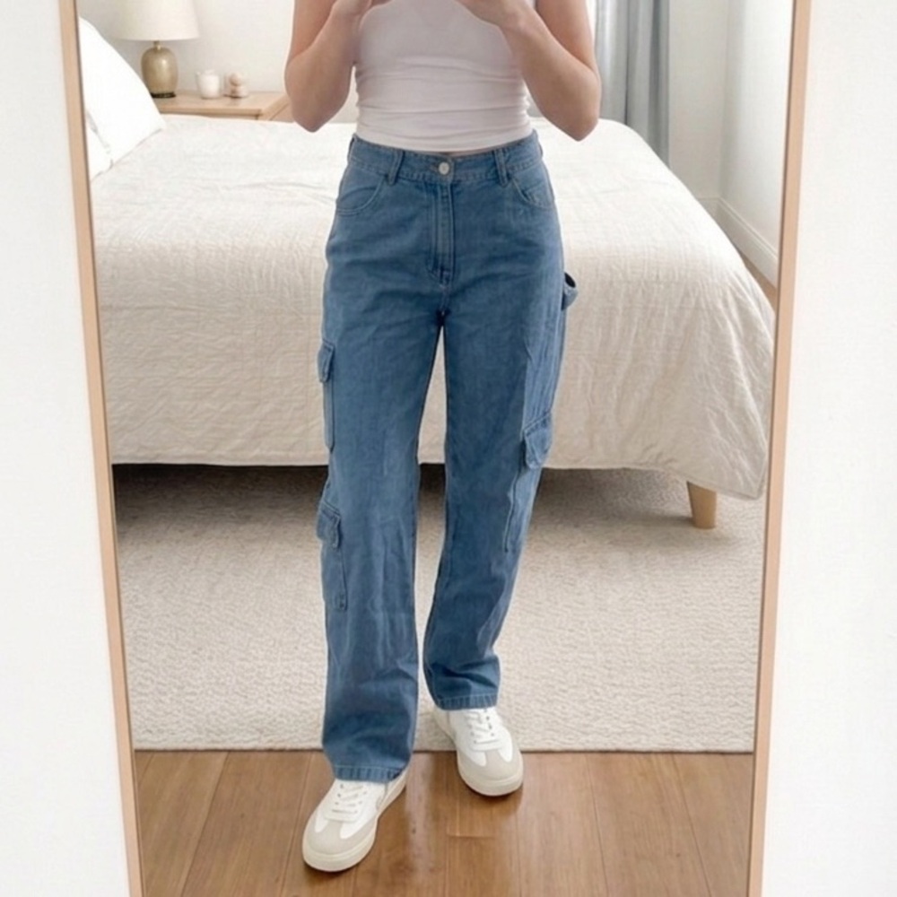 Cargo denim jeans